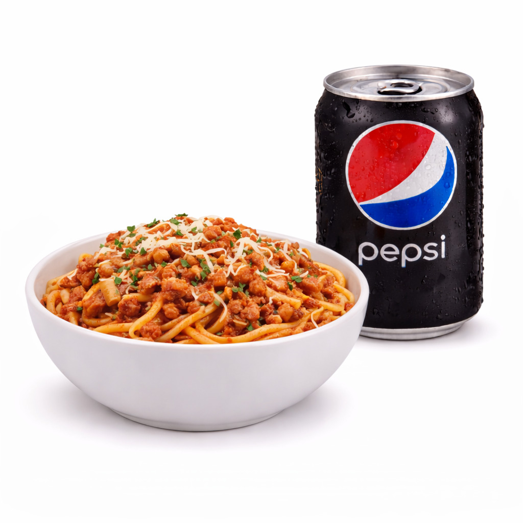 Spagetti Bolonez & Pepsi Max (33 cl)