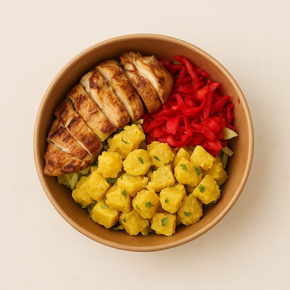 Izgara Tavuklu Hardallı Patates Salatası