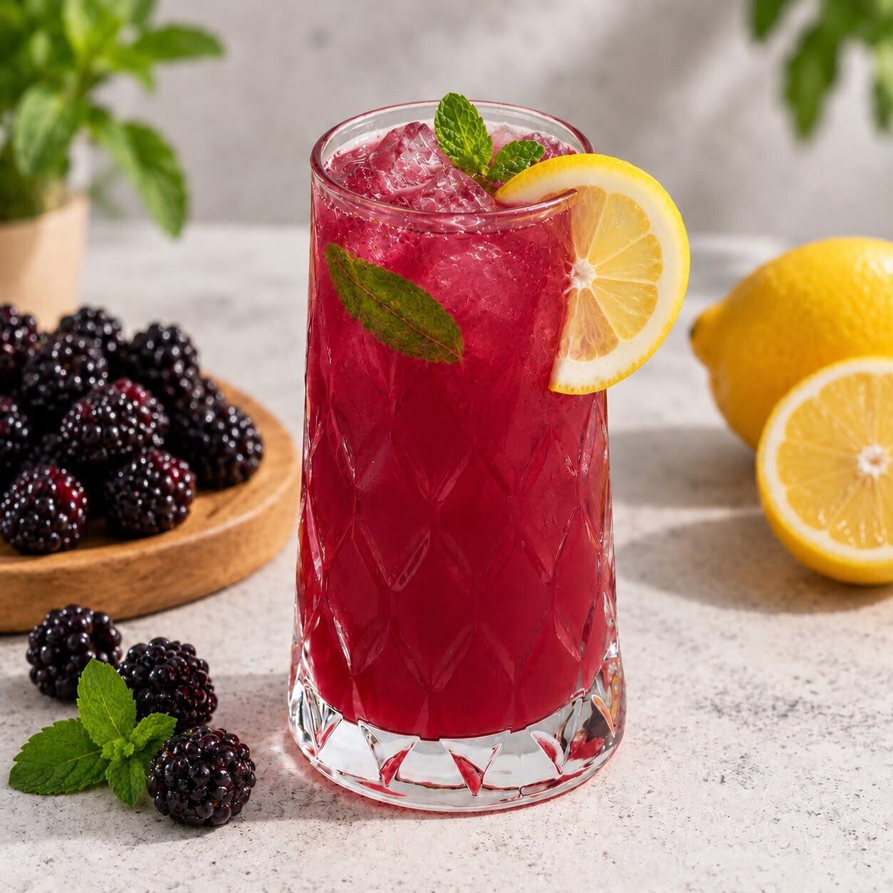 Ev Yapımı Böğürtlenli Limonata 330 ml (KCal 188,3)