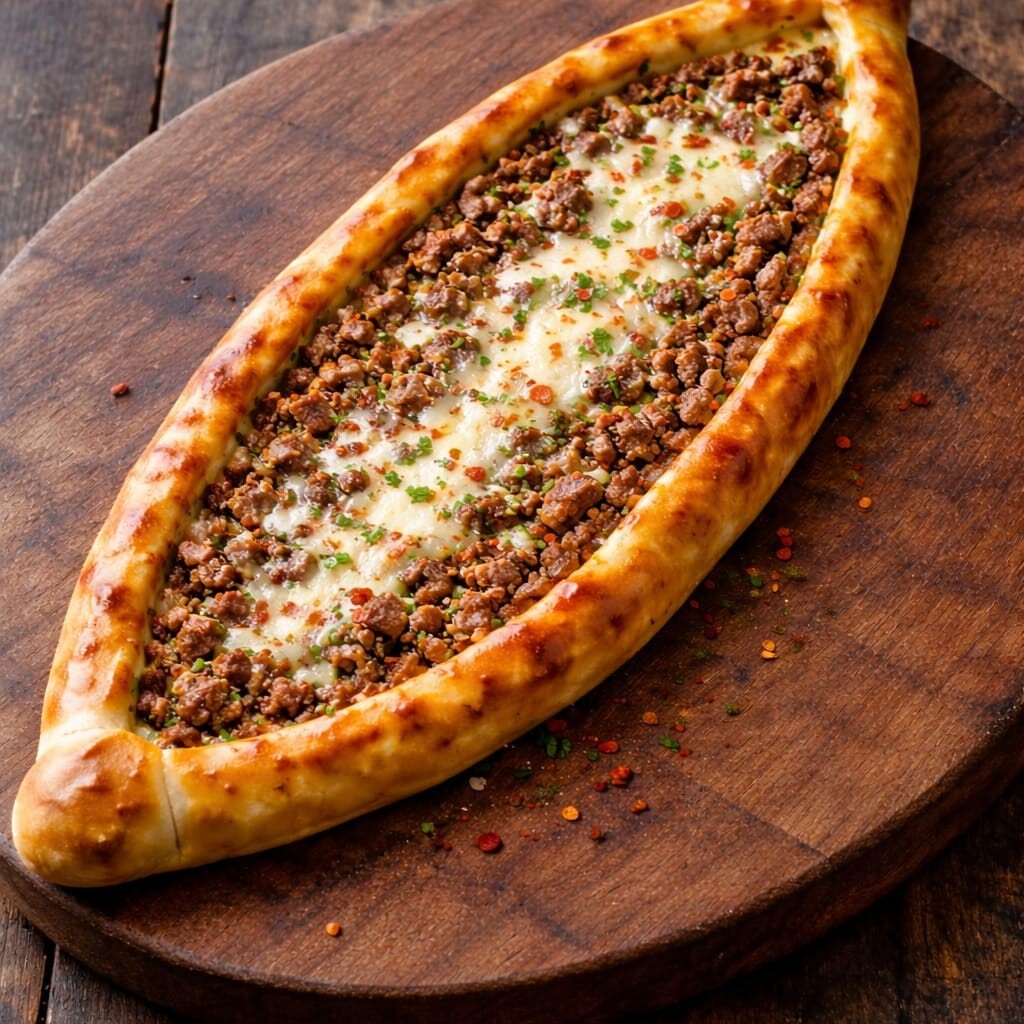 Kıymalı Kaşarlı Pide