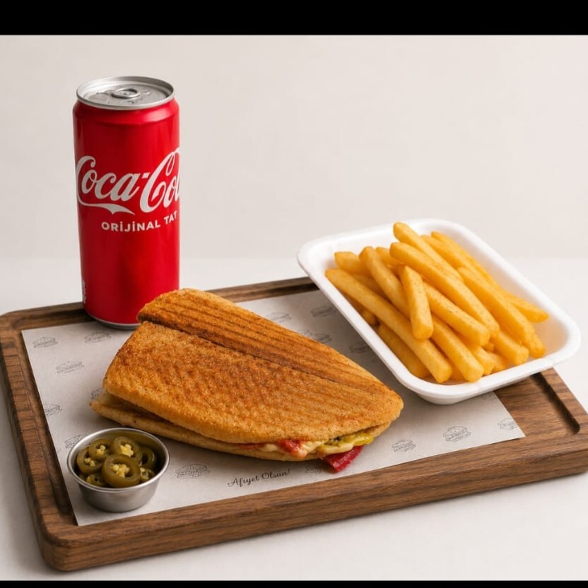 Yarım Ekmek Kaşarlı Tost Menü