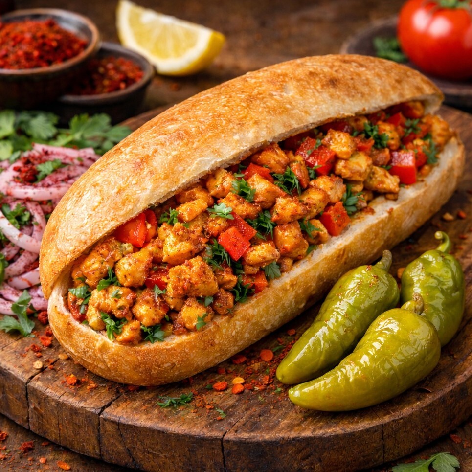 Tantuni Tavuk Sandviç Ekmek