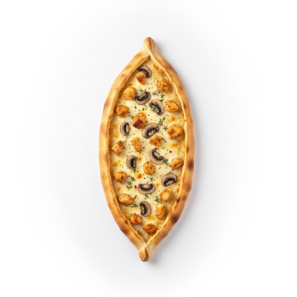 Tavuklu Kaşarlı Mantarlı Pide