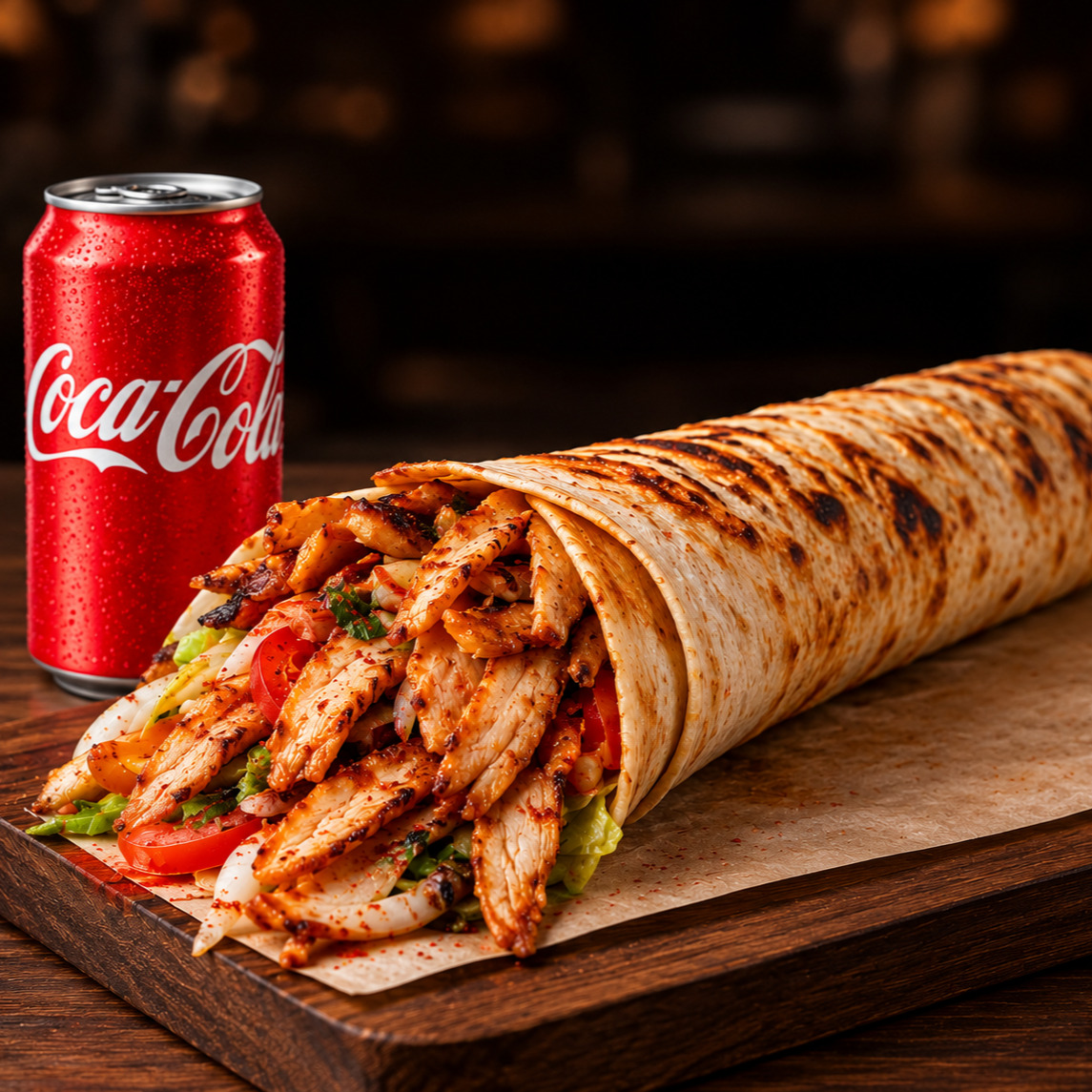 125 Gr Tavuk Zurna Dürüm + Kutu Coca-Cola (330 ml)