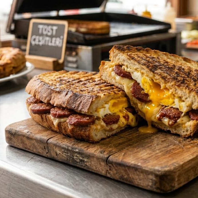 Tam Yumurta Kaşarlı Salçalı Tost