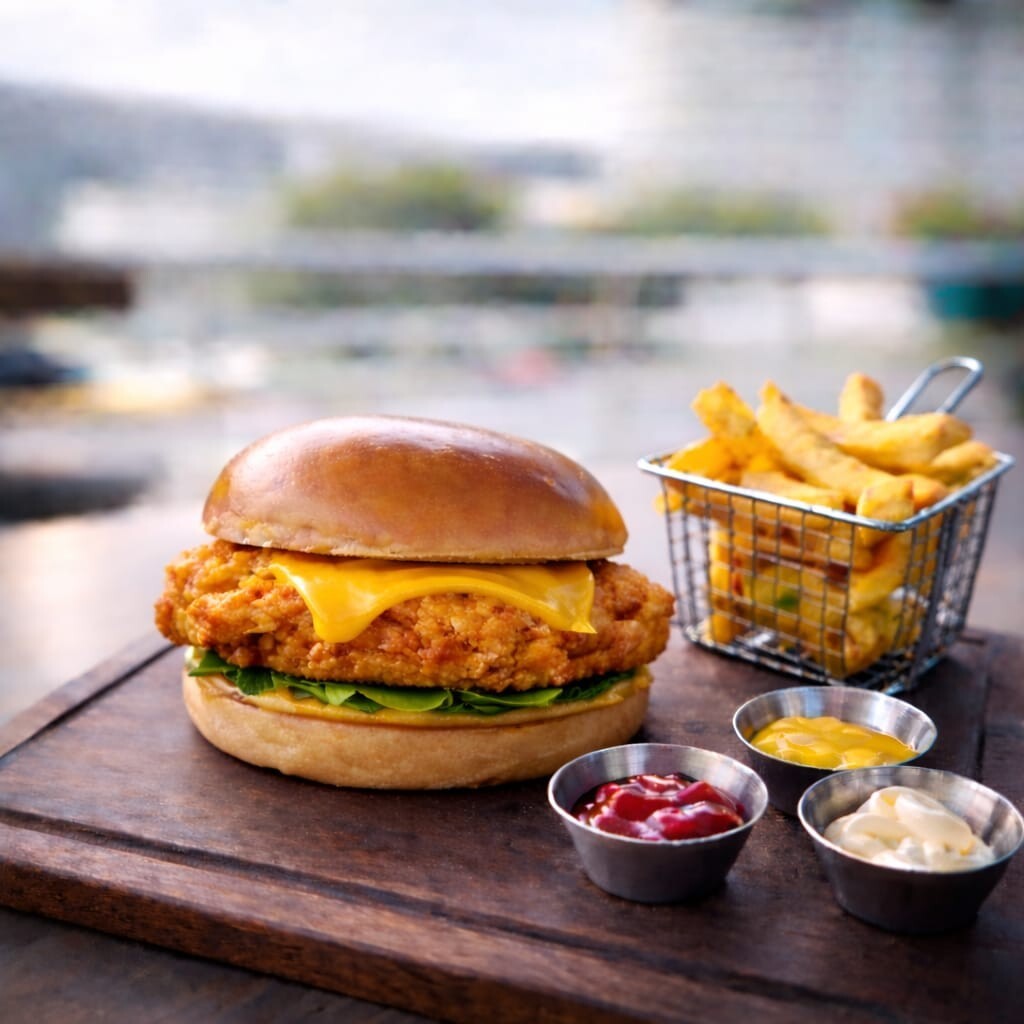 Kajun Baharatlı Chicken Tenders Burger