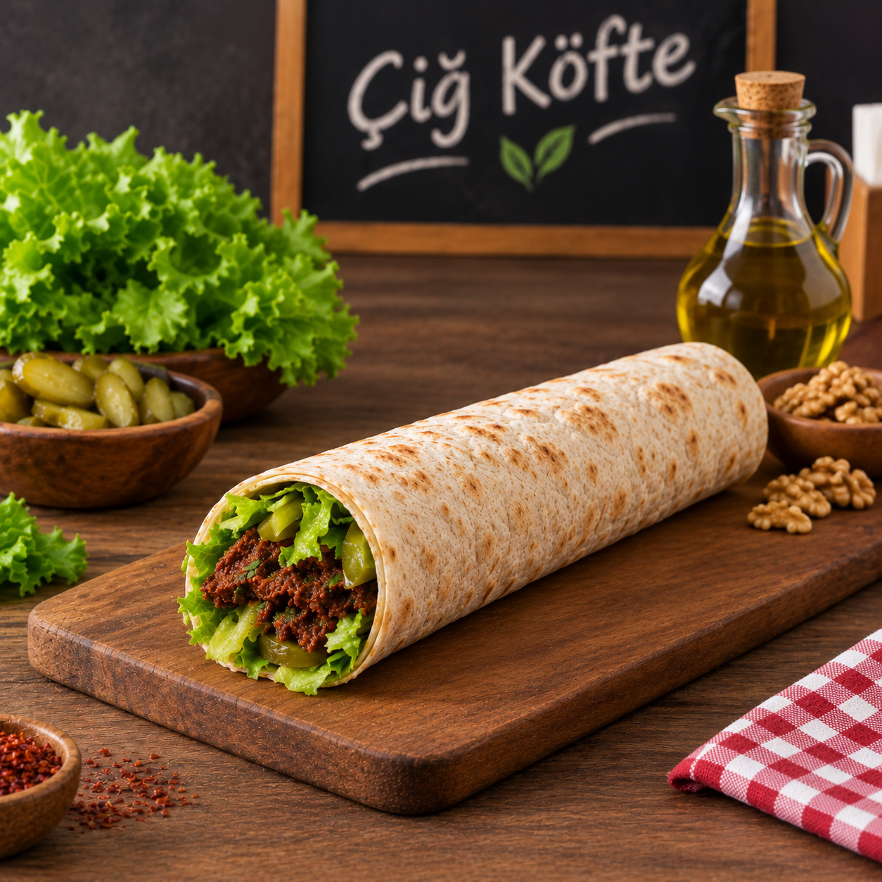 Çiğ Köfte Cevizli Zeytinyağlı Dürüm (150 gr)
