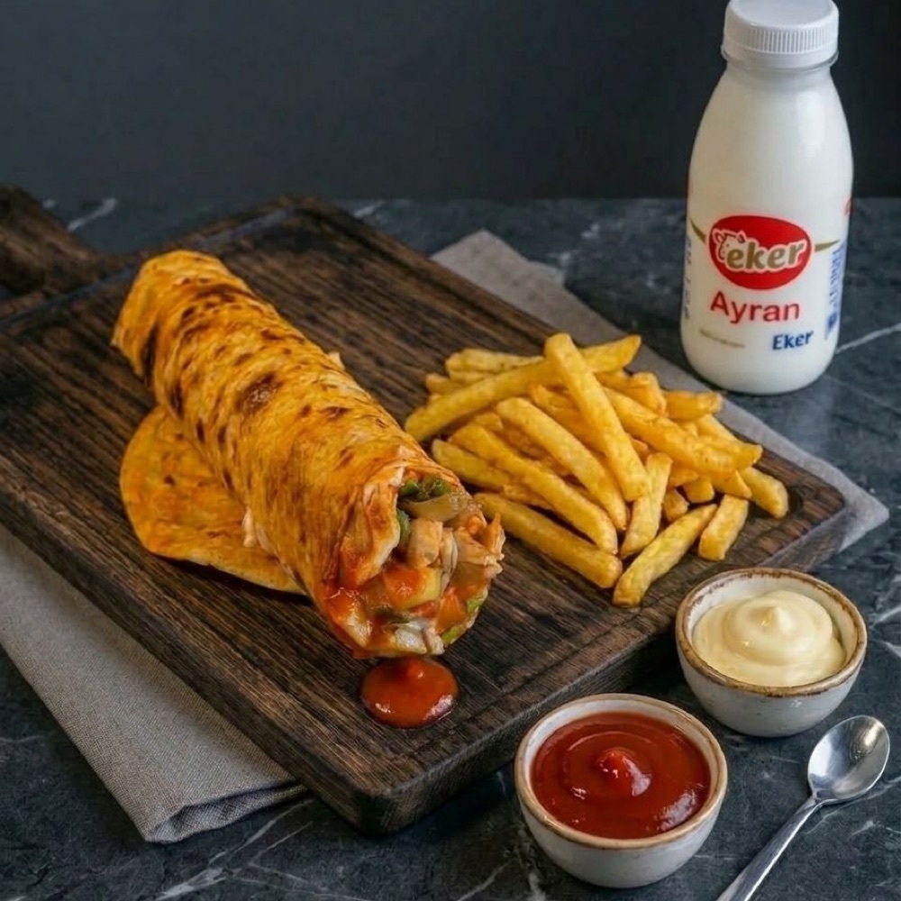 Tavuk Dürüm Ayranlı Menü ( 200 Gr )