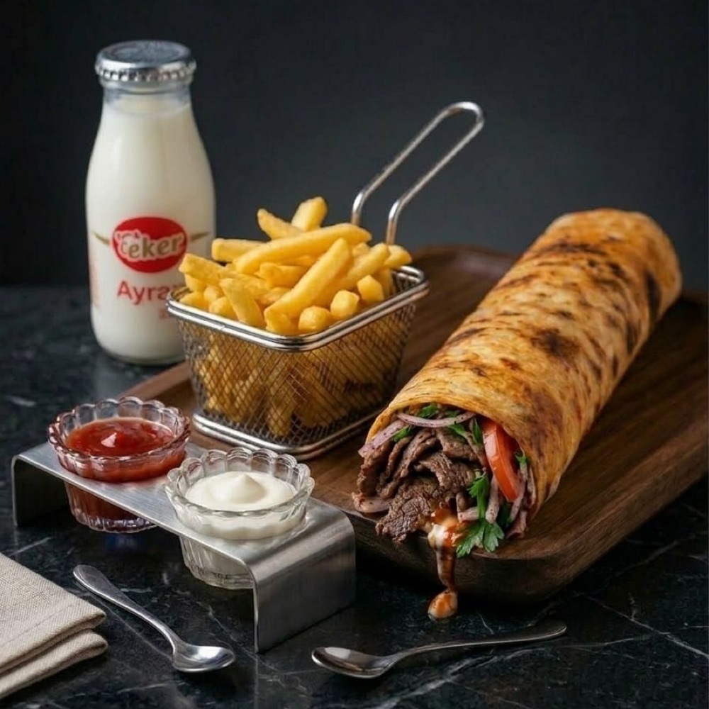 Et Dürüm Ayranlı Menü ( 200 Gr )