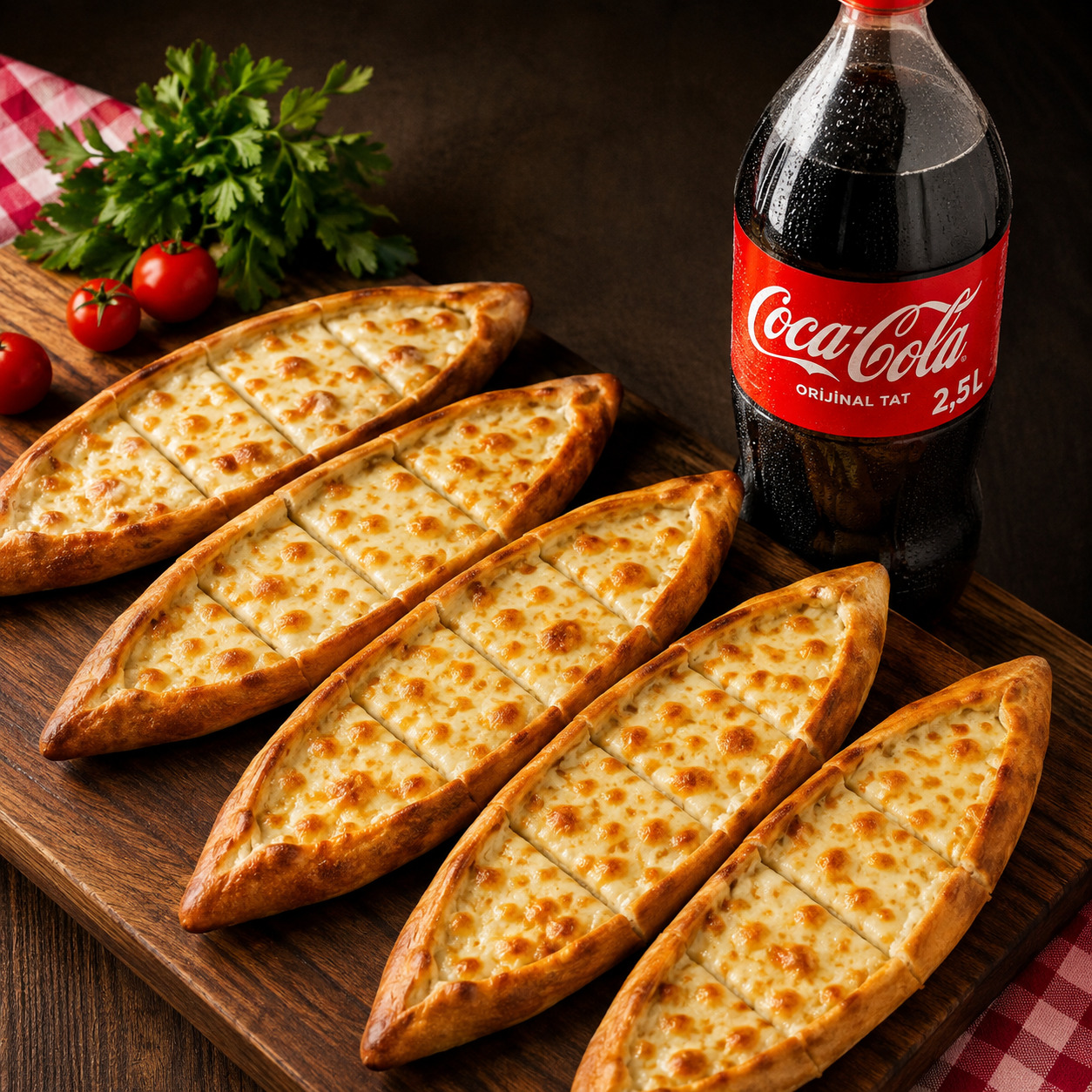 peynirli pide (5li+2,5litre coca cola)