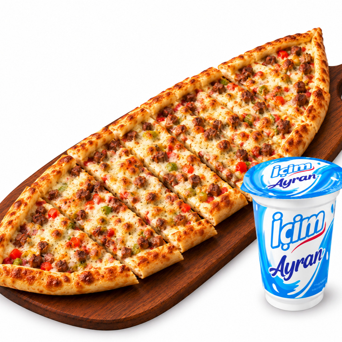 🥩🧀45 Cm Boyutunda Kuşbaşı Kaşarlı Pide Menü