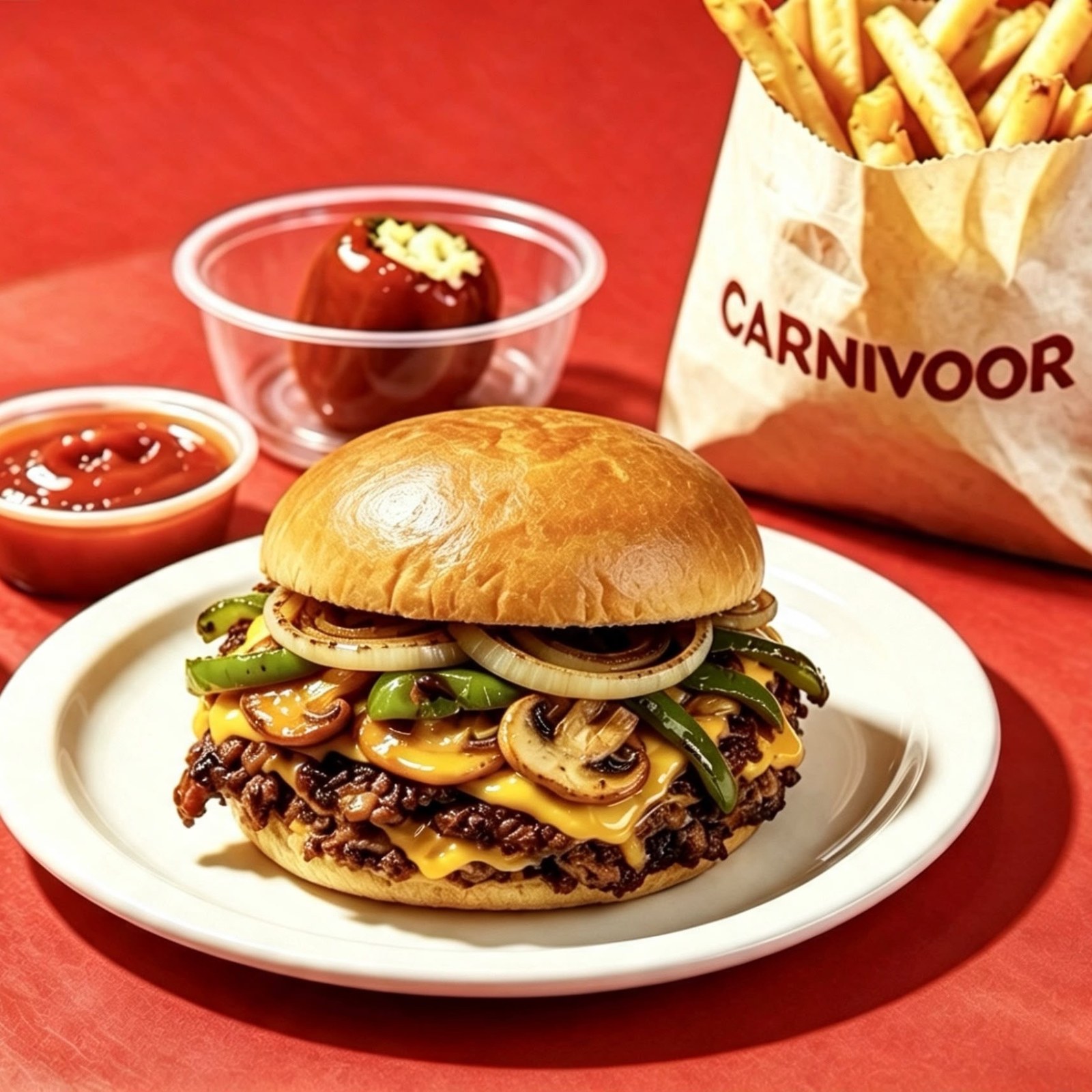 Texas Acılı Smash Burger ve Patates Kızartması