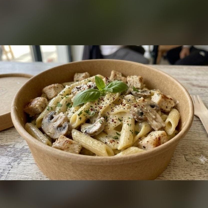 Kremalı Mantarlı Penne