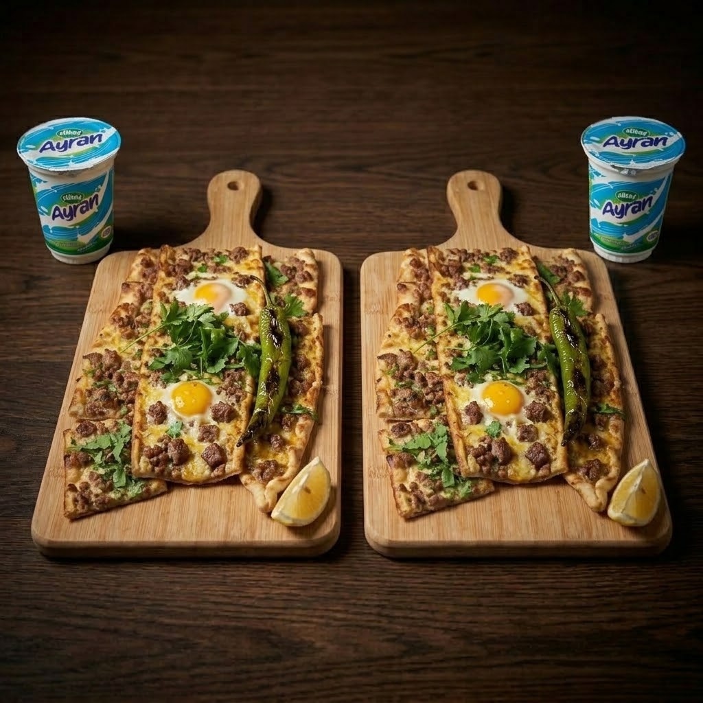 2 Karışık Pide + 2 Ayran
