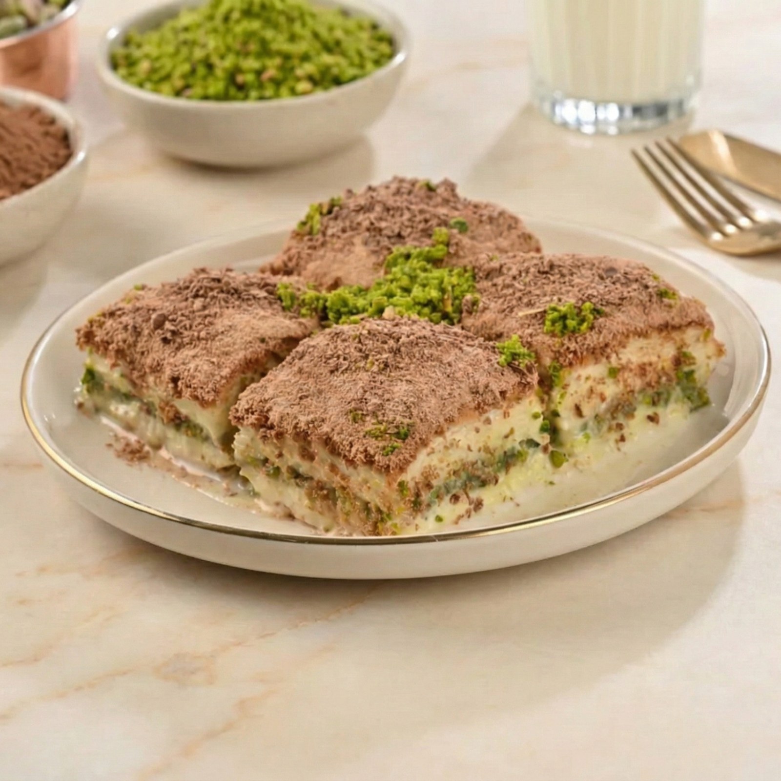 Fıstıklı Çikolatalı Soğuk Baklava