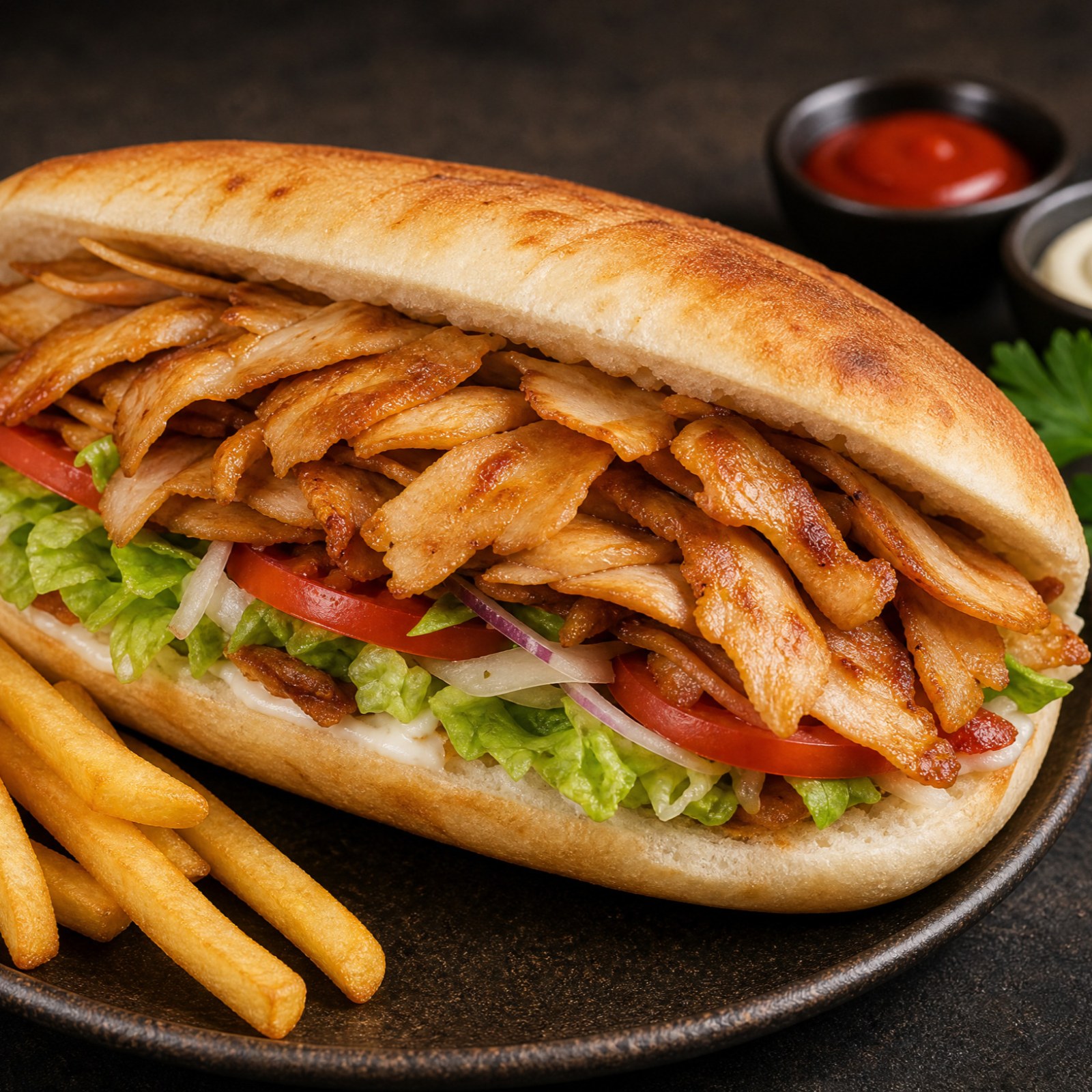 Ekmek Arası Tavuk Döner (Yarım Ekmek, 100 gr)