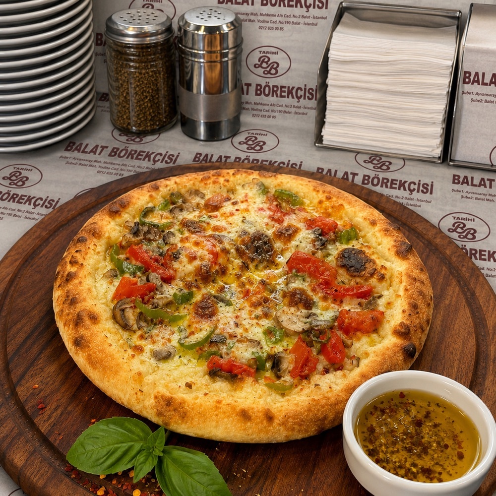 Mini Pizza Mantar Sebzeli
