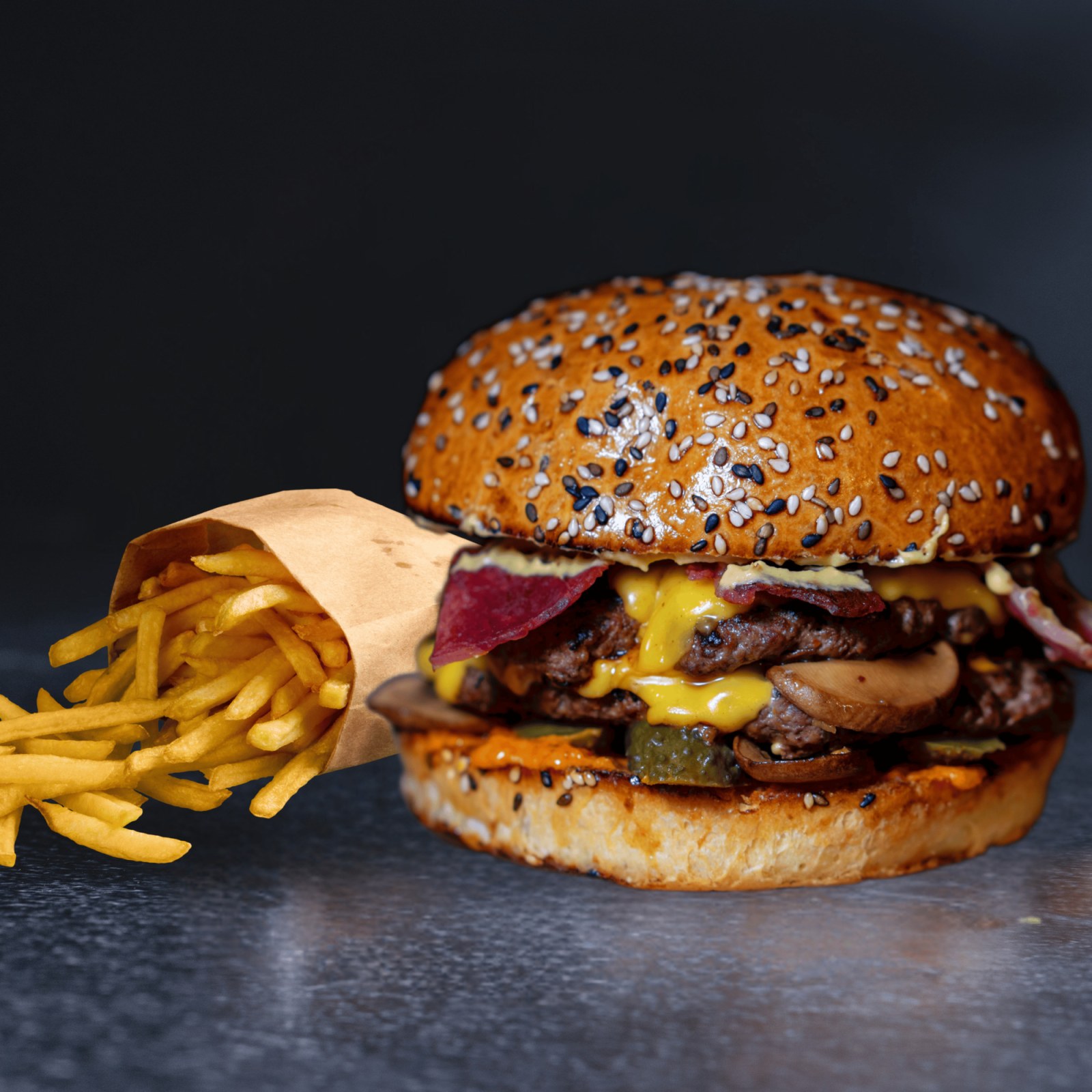 Fümeli Cheddar Et Burger