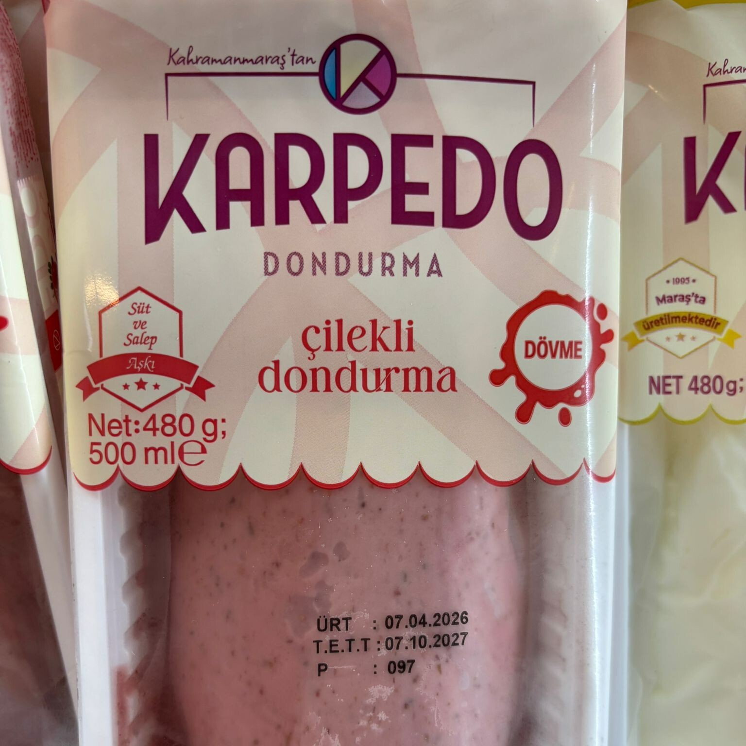 Maraş Dondurma Çilekli (480 gr)