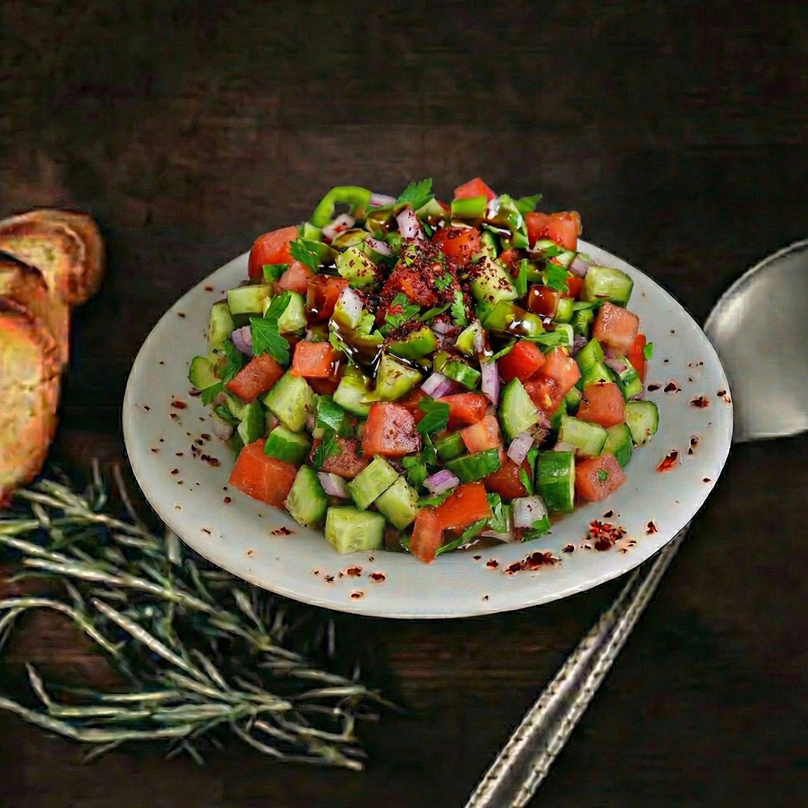 Taze Çoban Salata (Zeytinyağlı & İnce Kıyım)