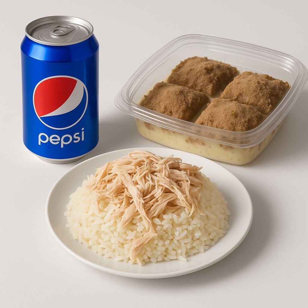 Tavuklu Pilav 1,5 Porsiyon + Soğuk Baklava 3 dilim + Kola
