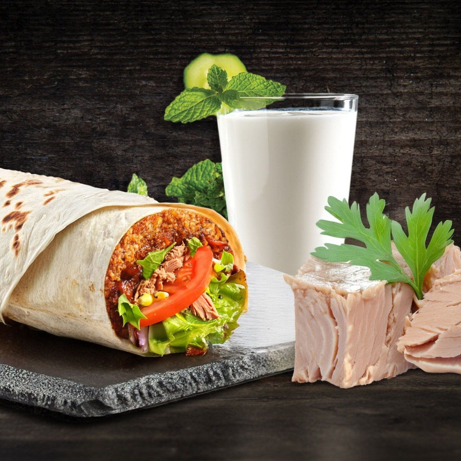 Klasik Ton Balıklı Maxi Çiğ Köfte Dürüm