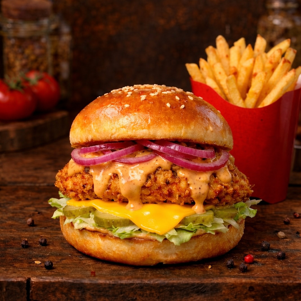 İstediğin Tavukburger + Patates Kızartması