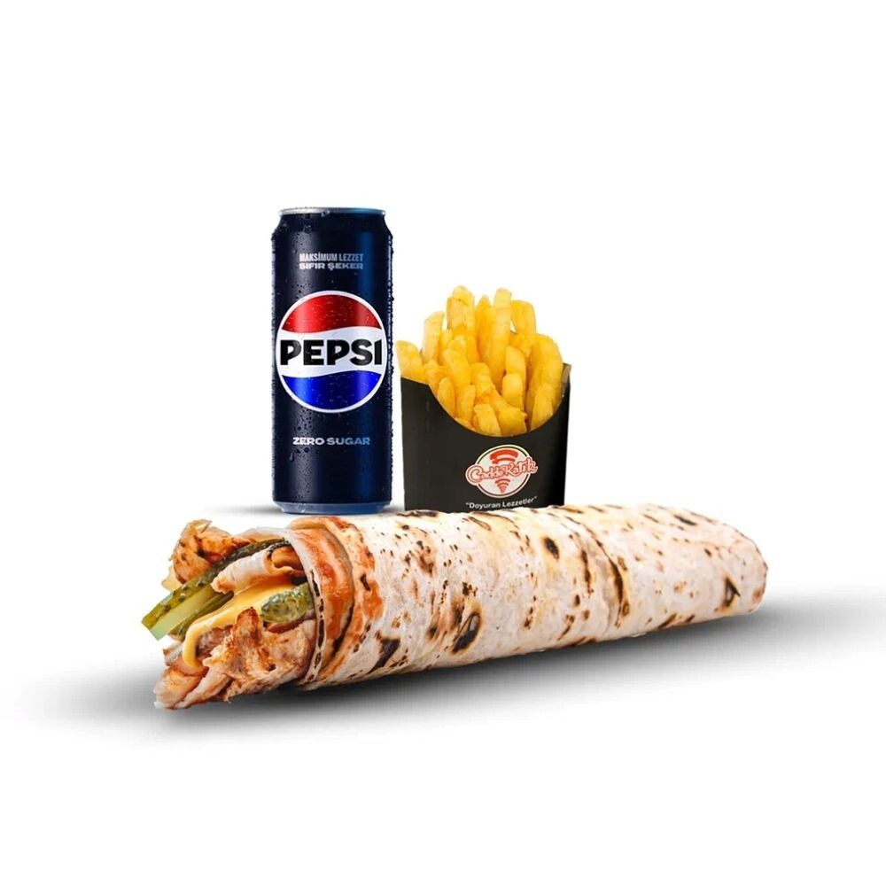Klasik Cheddarlı Tavuk Döner Dürüm Menü
