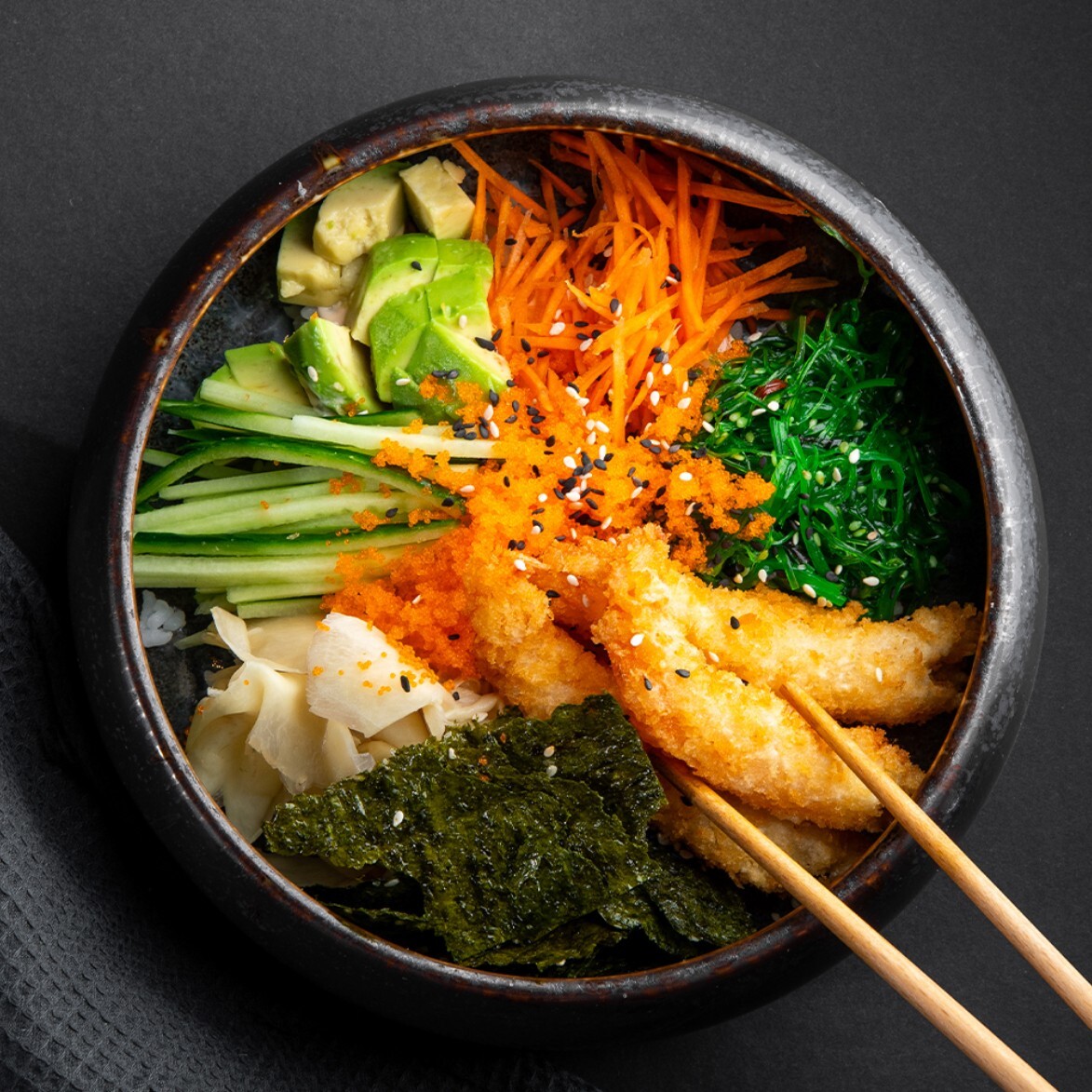 Ebi Ten Crispy Teriyaki / Sushi Bowl