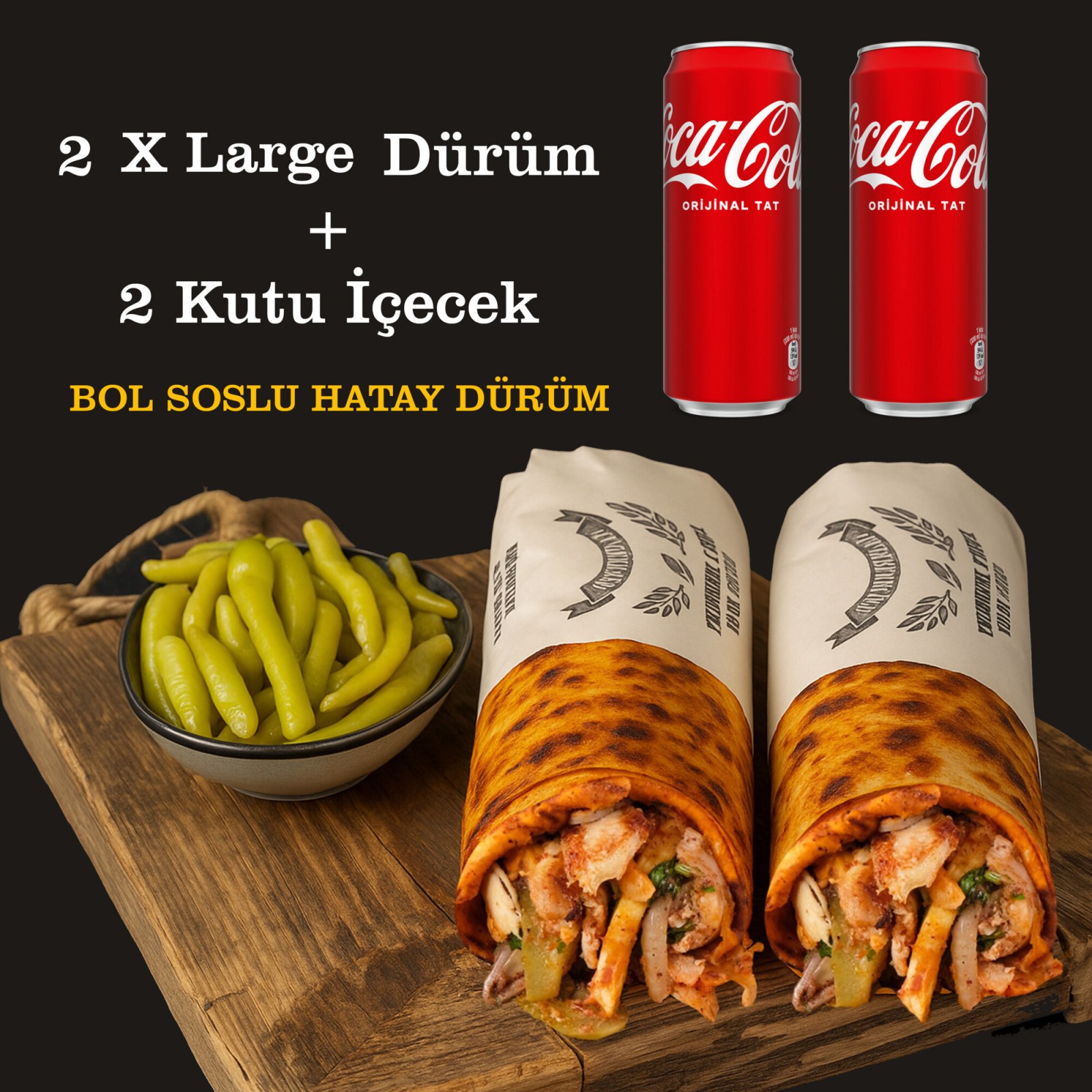 2'li Doyuran Menü ( X Large ) + 2 Adet Kutu İçecek
