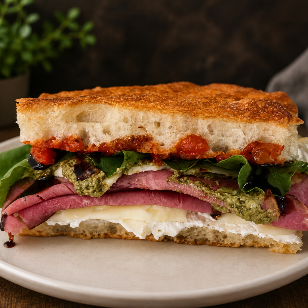 Focaccia Antrikot Füme Sandviç