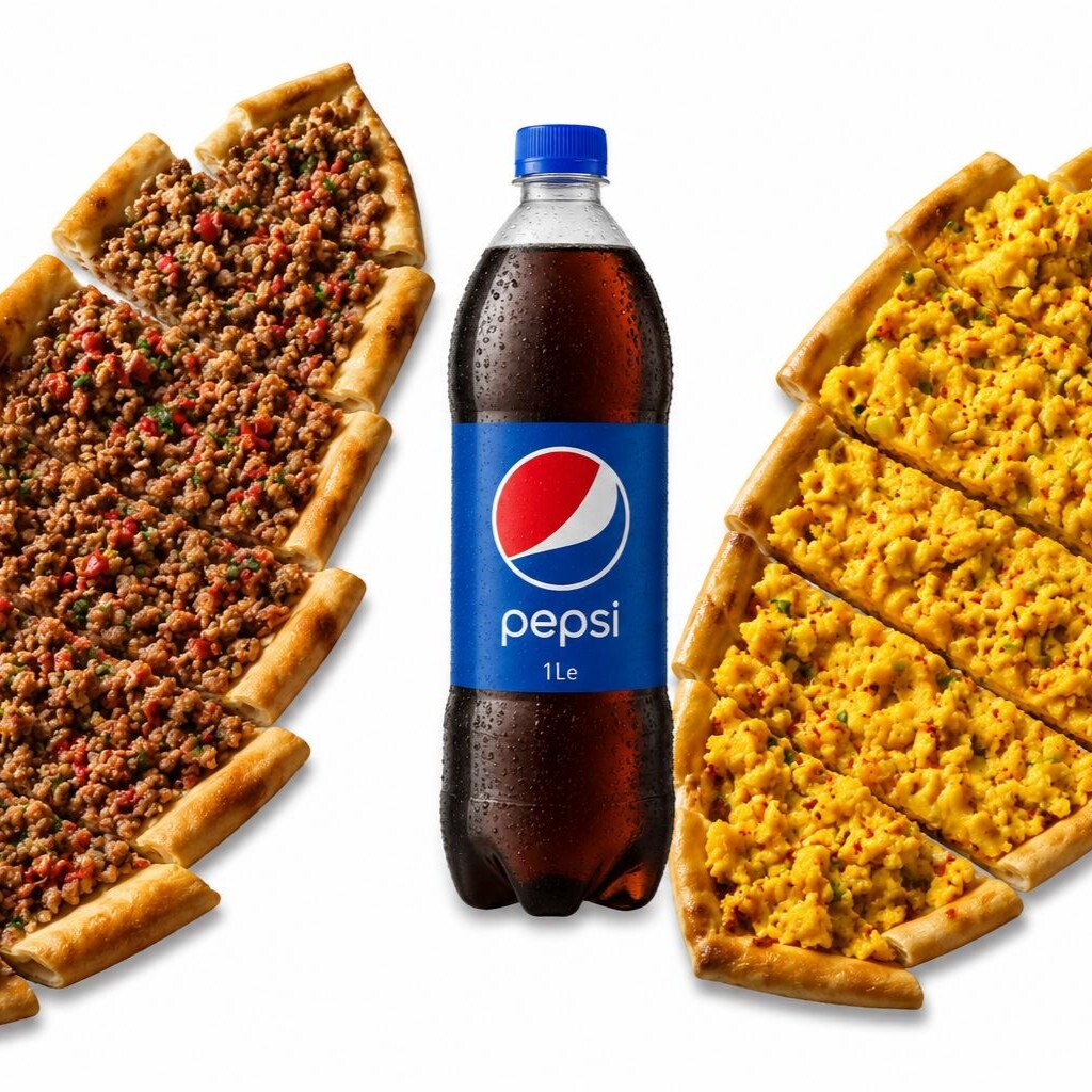 2 Adet pide Kıymalı ve Patatesli Pide 1 Lt Kola