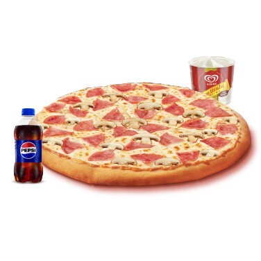 Küçük Boy Pizza + Algida Maraş Cup + İçecek (33 cl.)