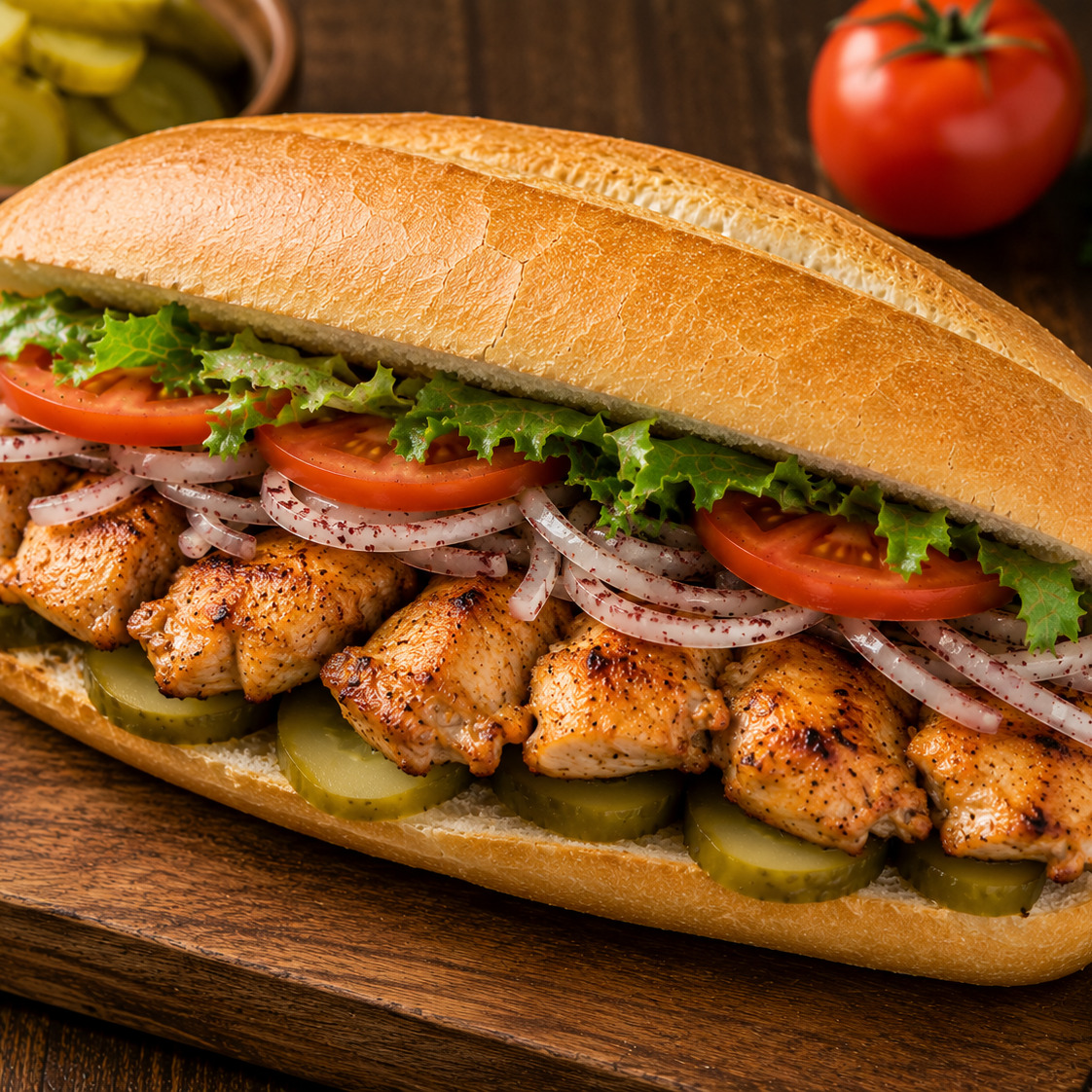 Tam Ekmek Arası Tavuk Şiş