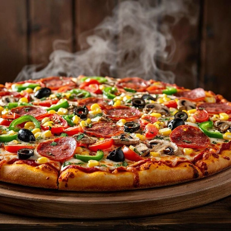 Extra Sucuklu Pizza (Büyük) VIP Live Sos Küp Sucuk Mantarlı Zeytinli Gurme Pizzacı Pizza
