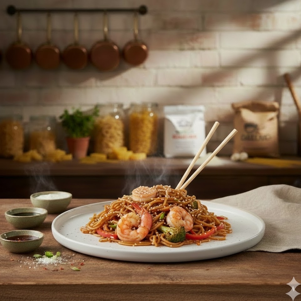 Karidesli Noodle