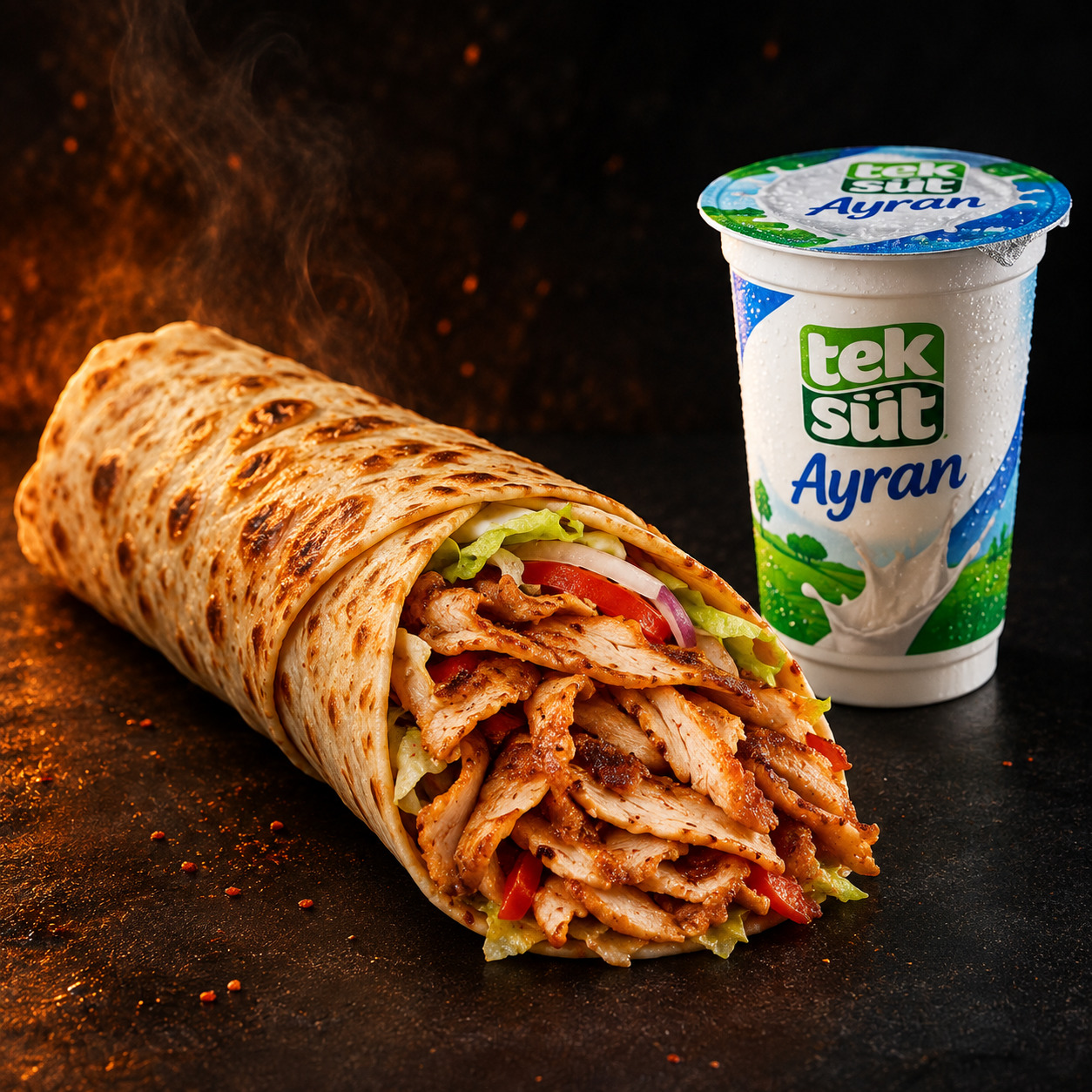 150 Gr Tavuk Zurna Dürüm + Tek Süt Ayran (170 ml)