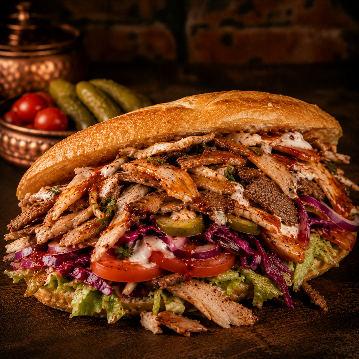 Karışık Döner Sandviç (Double)