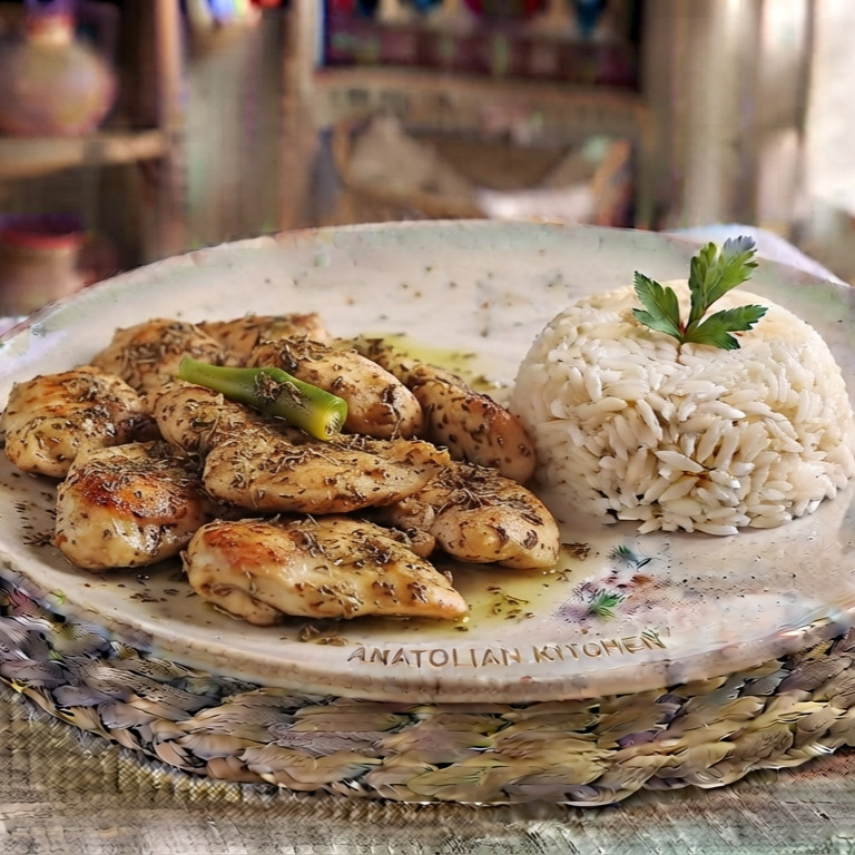 Anadolu Mutfağından Dağ Kekikli Tavuk & Pirinç Pilavı