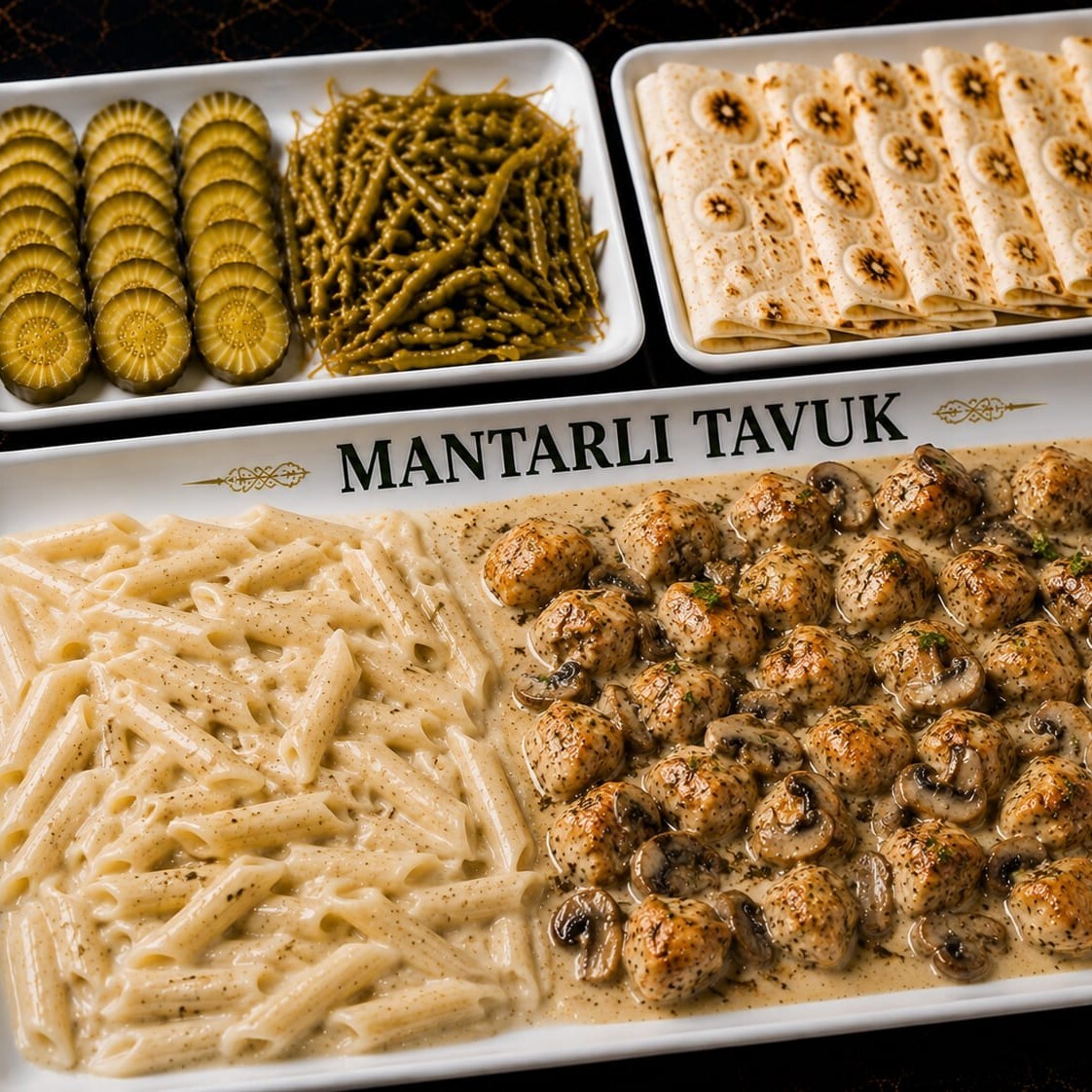 Mantarlı Tavuk & Kremalı Penne Makarna