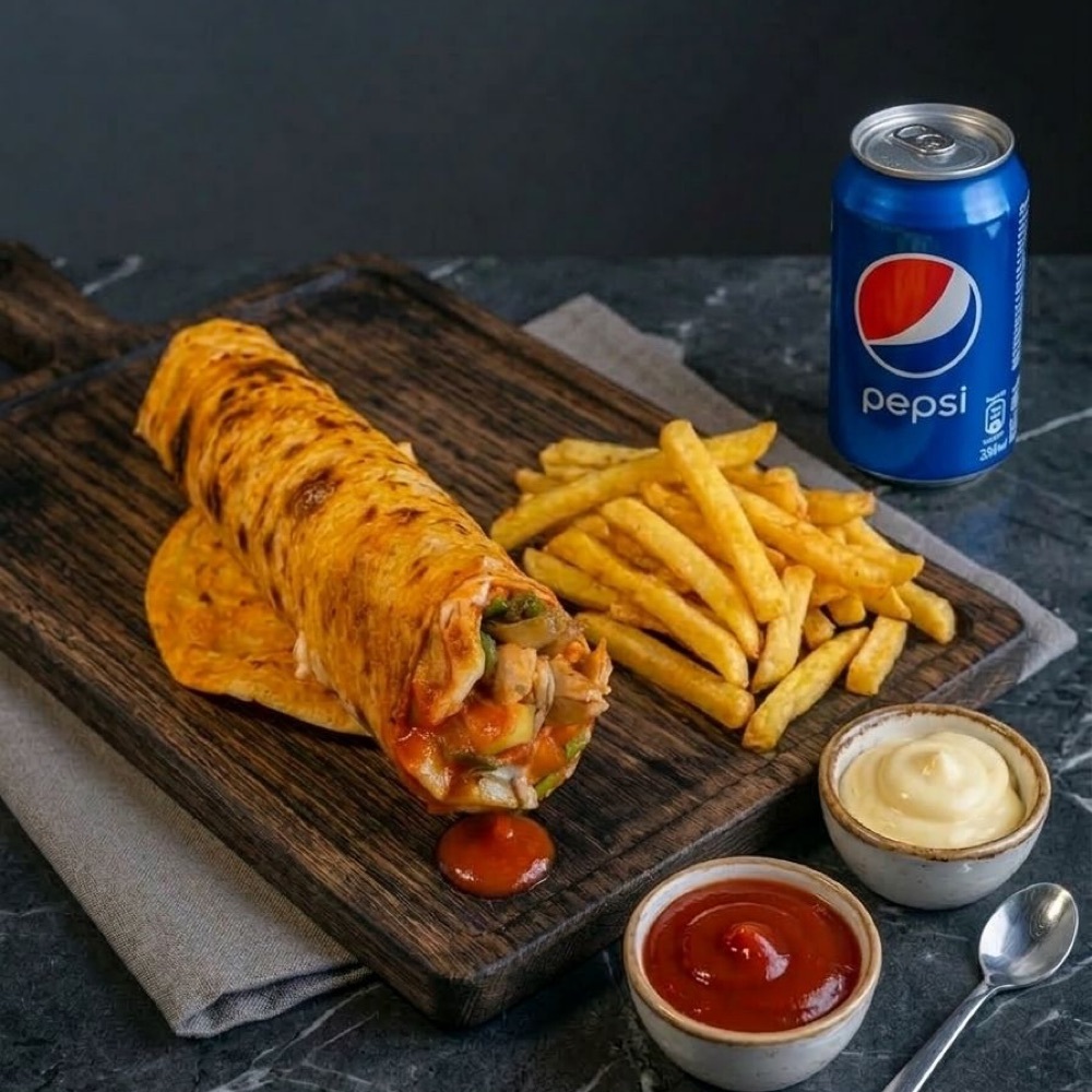 Tavuk Dürüm Kolalı Menü ( 100 Gr )