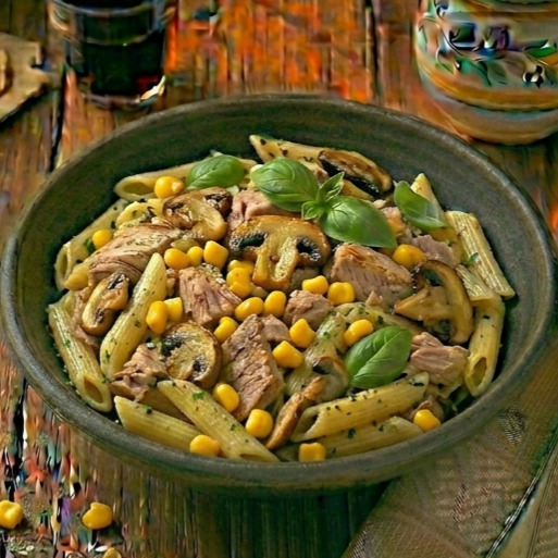Kremalı Ton Balıklı Mantarlı Mısırlı