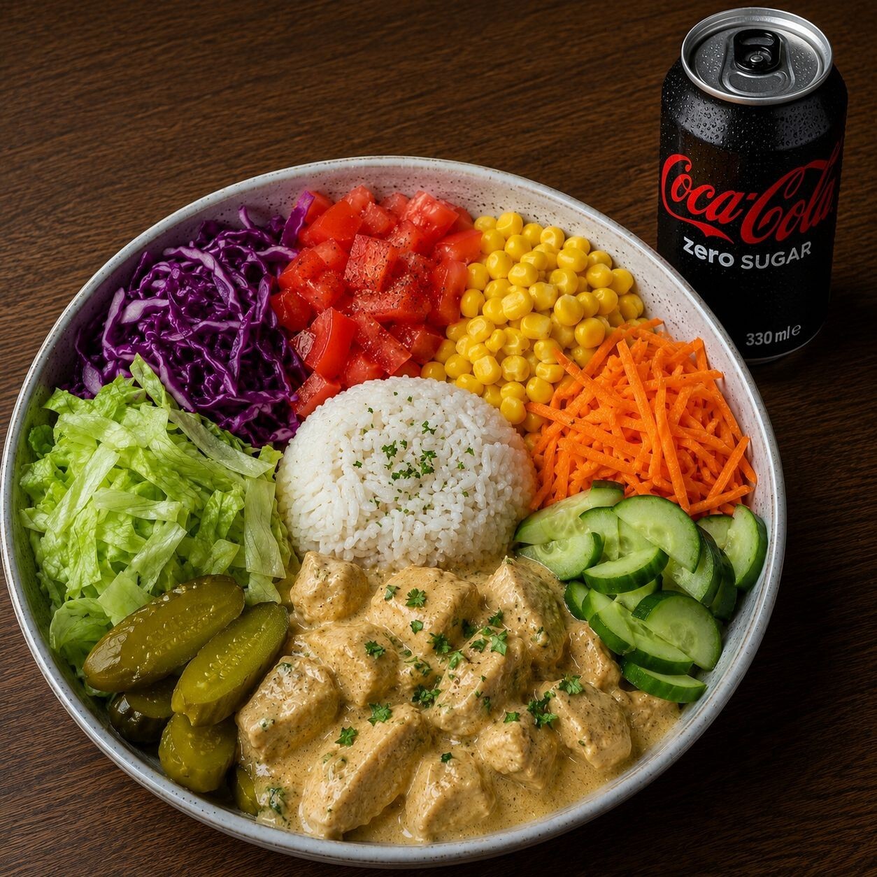 Pişiyor Soslu Tavuk Bowl + Cola Cola