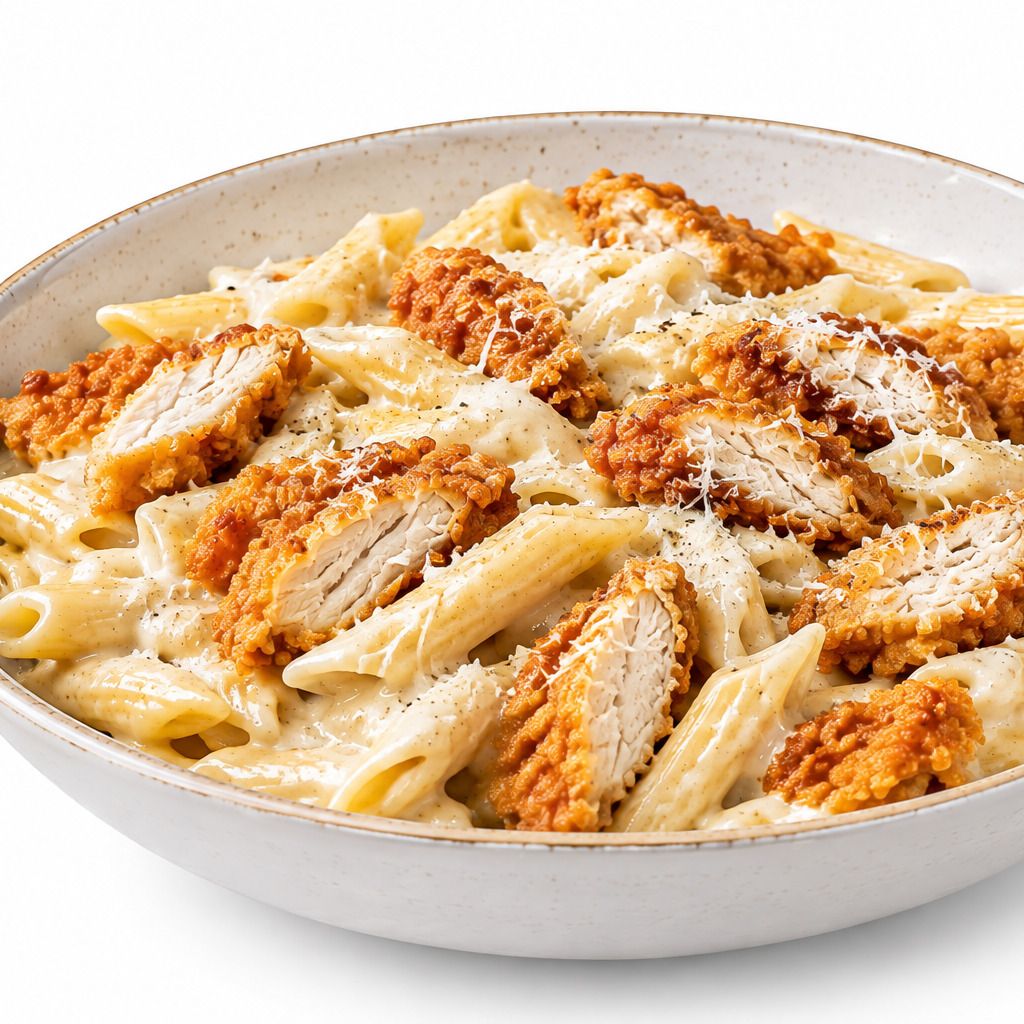 Çıtır Tavuklu Penne Alfredo