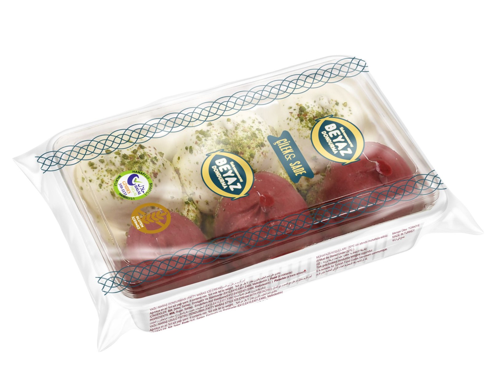Çilek & Sade Maraş Dondurması(480gr)