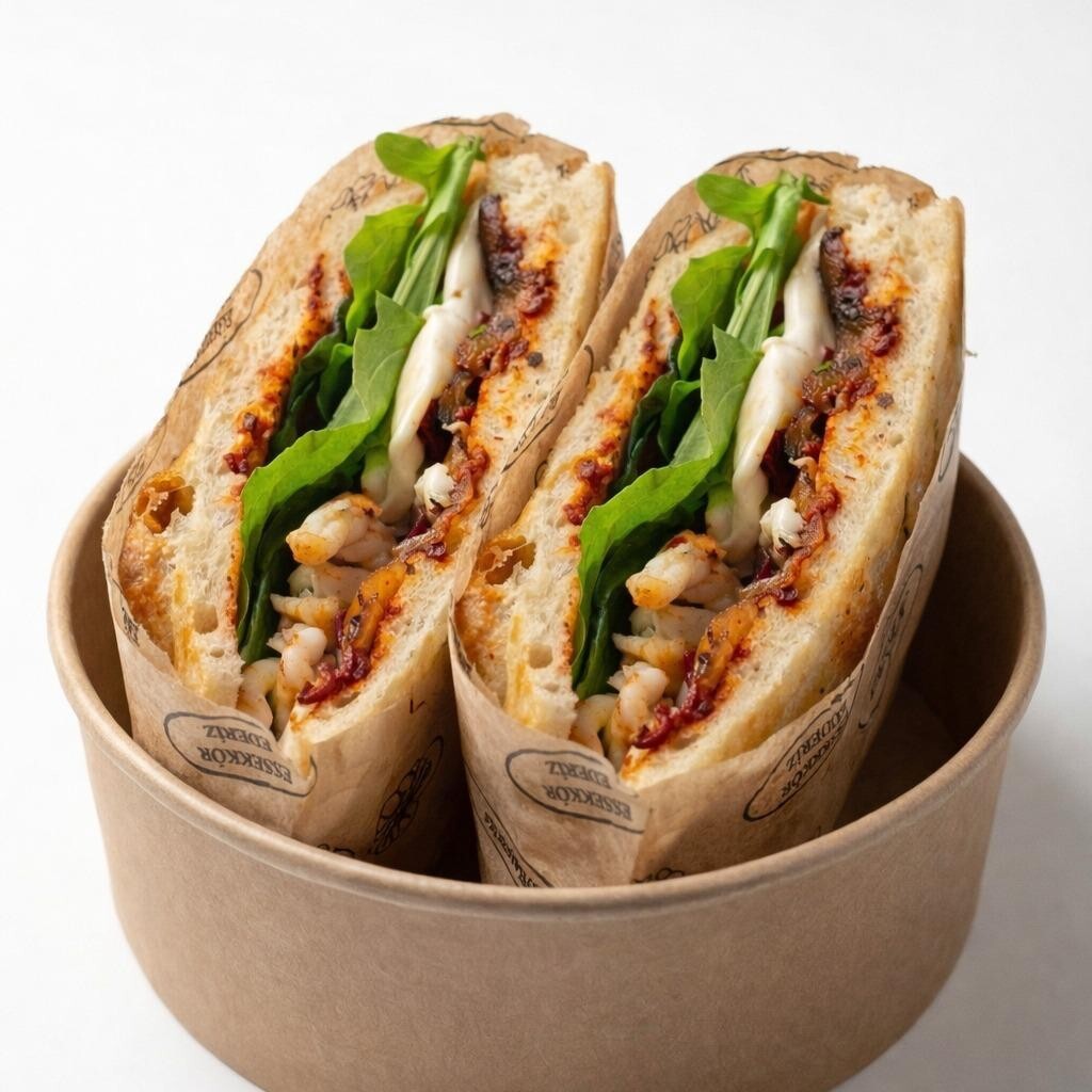 Tam Focaccia Sandviç Sebzeli Muhammara Sandviç