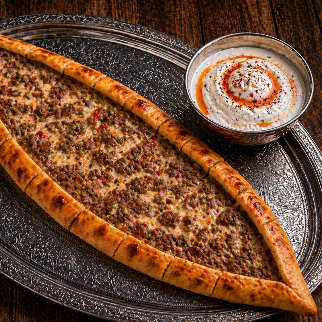 Kıymalı Kaşarlı Pide