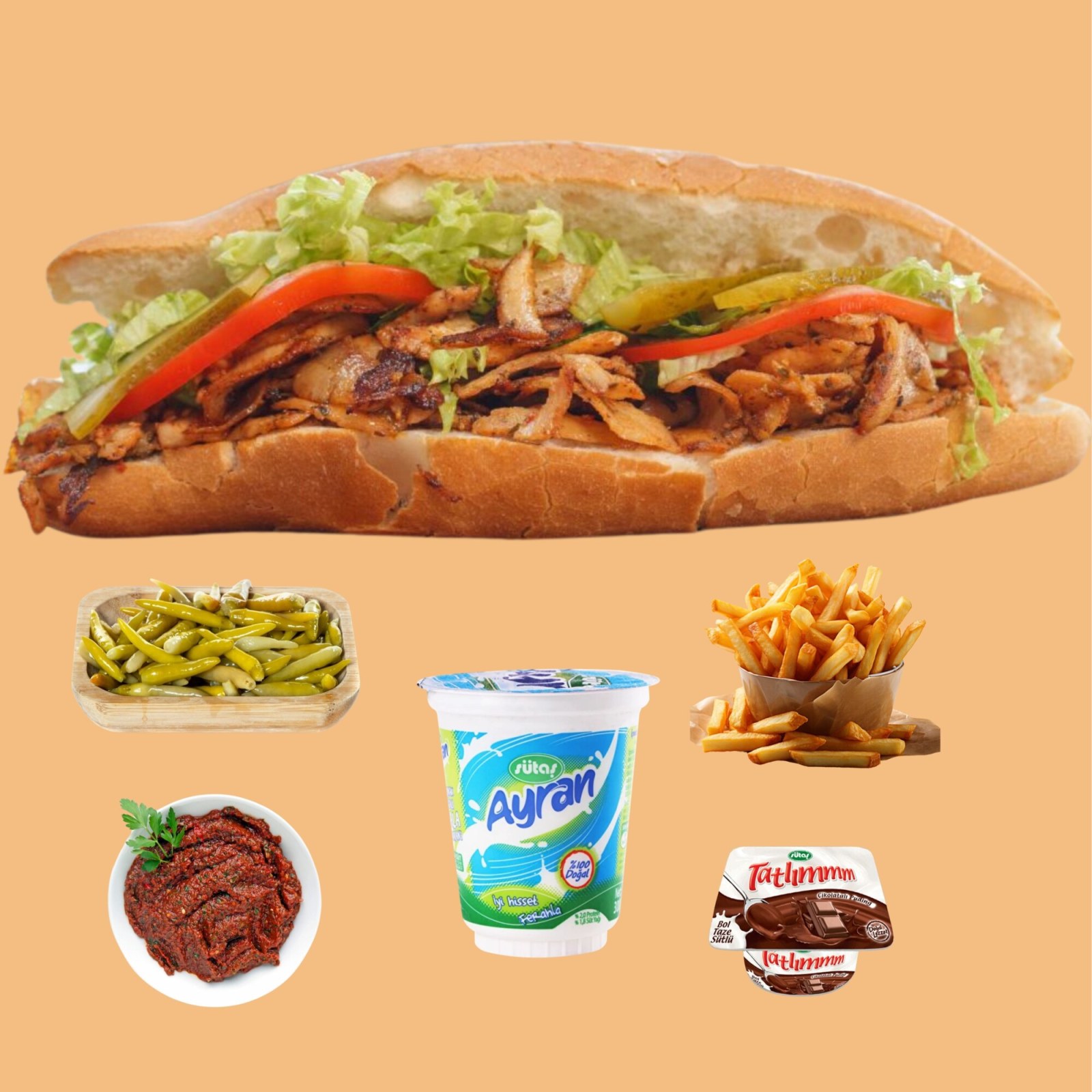 Ekmek Arası Tavuk Döner Menü 3
