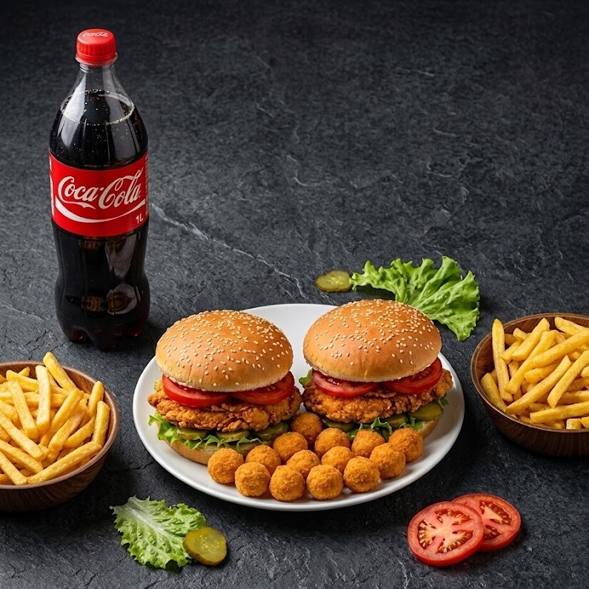 2 Li Chicken Burger Menü 3