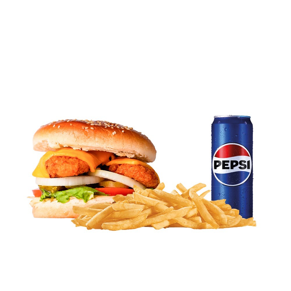 Cheddar Tavuk Burger Menü